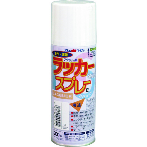 【TRUSCO】アトムペイント　ラッカースプレーＥ　３００ＭＬ　白